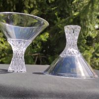 Nachtmann Германия двойка кристални чаши за мартини с масивно скулптурирано столче, снимка 5 - Чаши - 45406845