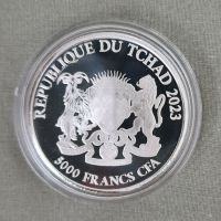 5000 francs 2023  Tchad 1 oz silver, снимка 1 - Нумизматика и бонистика - 45892276