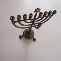 Старинен бронзов еврейски свещник , снимка 6 - Колекции - 45239758