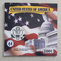 САЩ. 1/4 Американски долари . Quarter . 5 бройки . Цялата серия на 2001 година.UNC. Американски щати, снимка 2 - Нумизматика и бонистика - 44957800