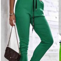 Еластичен панталон в зелено-размер S, снимка 1 - Панталони - 45433731