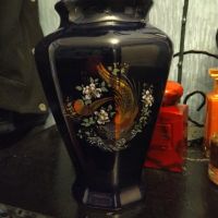 Кобалтова порцеланова ваза с позлата , снимка 1 - Вази - 45343651