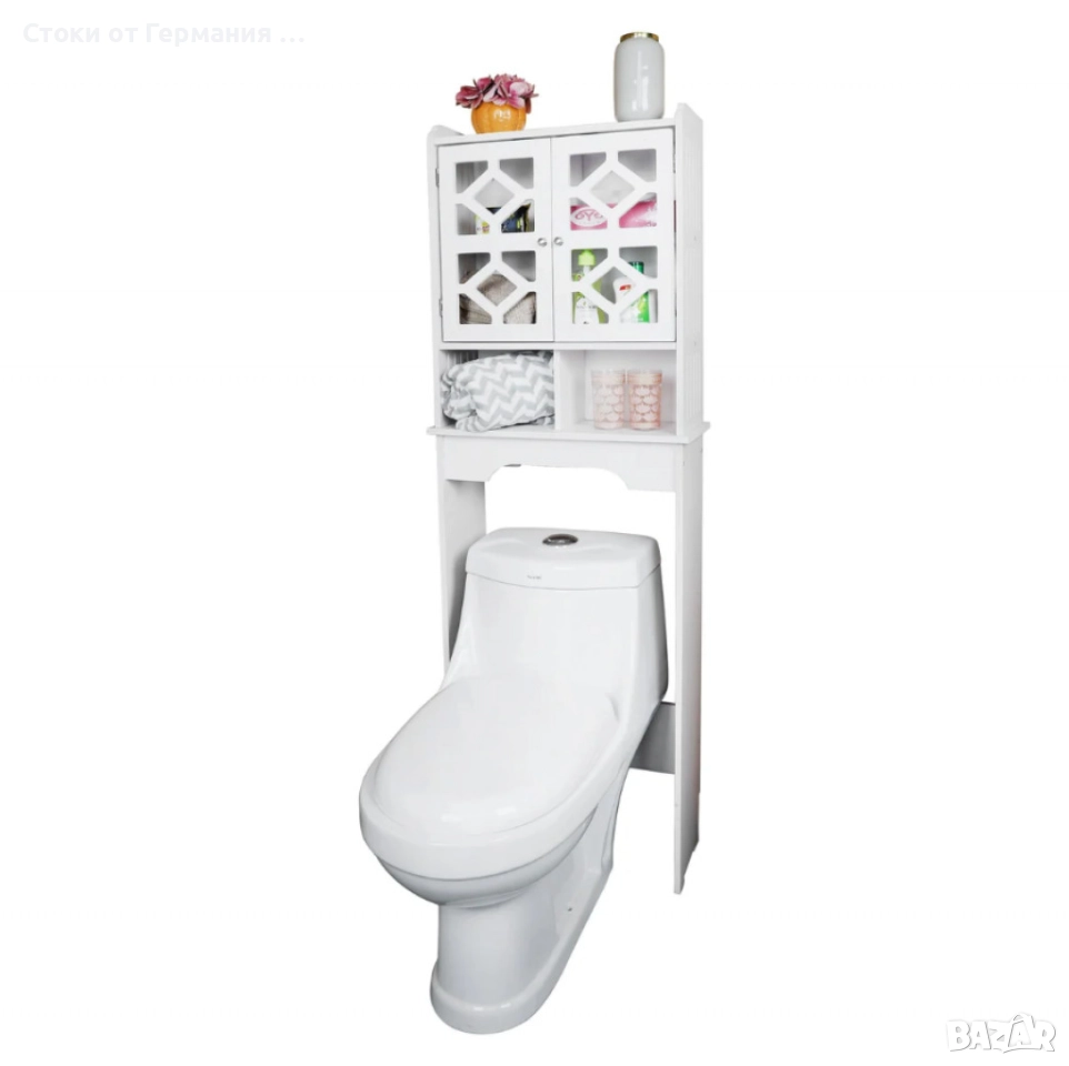 Waterproof Bathroom стилен шкаф за баня над тоалетна 48 х 23 х 150 см;, снимка 1