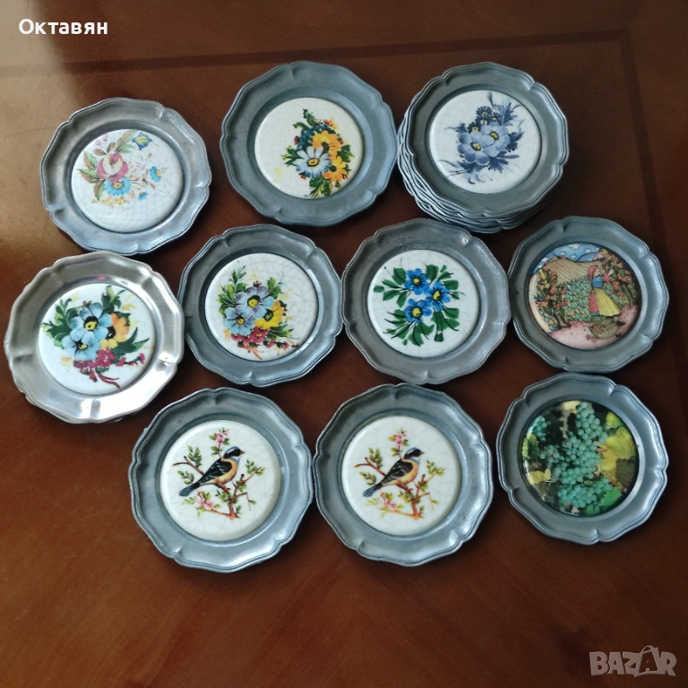 Калаени  чинийки за стена ,подложки за чаши, снимка 1