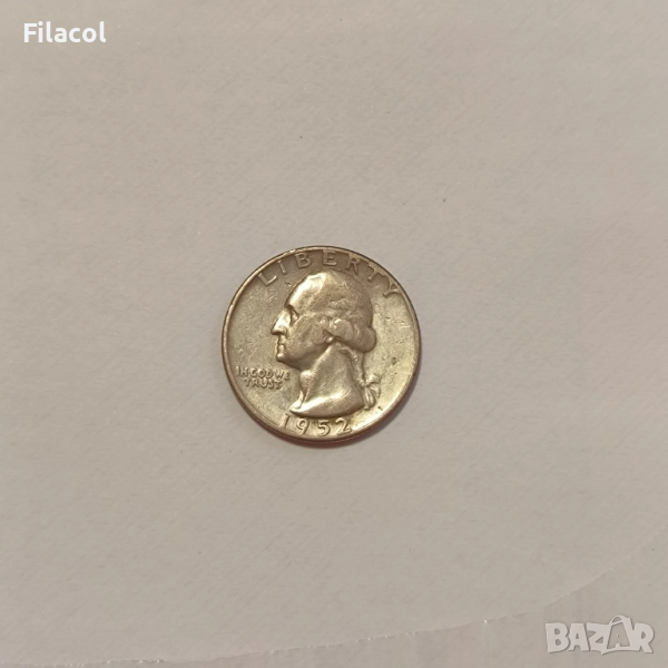 САЩ ¼ долар 1952 година Вашингтон куотър, снимка 1