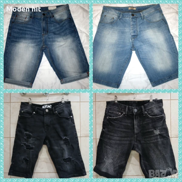  Bershka,  Denim Co, FSBN, H&M - мъжки и тийнеджърски дънкови 3/4-ти панталони , снимка 1
