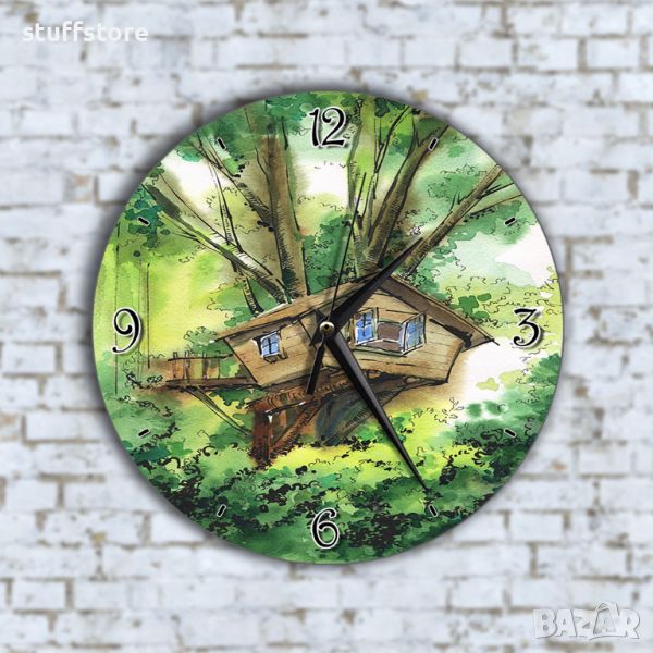 Стенен Часовник - Арт Дървена Къща На Дърво Гора, снимка 1