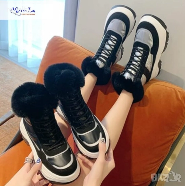 Дамски боти с пух, снимка 1