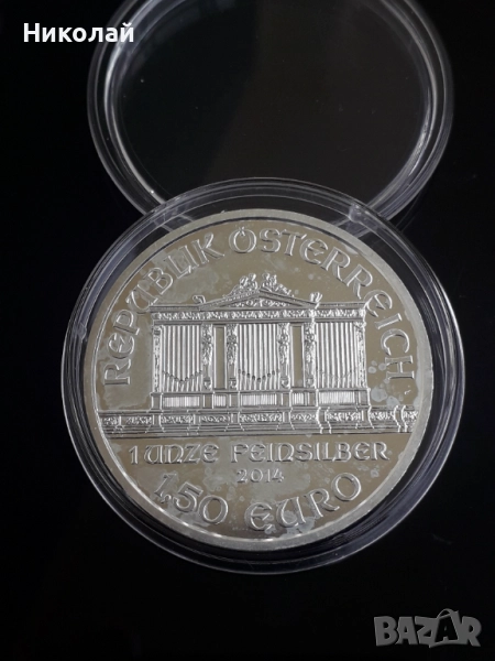 1 тройунция сребро "Виенска филхармония" 2014г., снимка 1