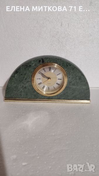 Масивен каминен часовник/будилник от мрамор/гранит, снимка 1