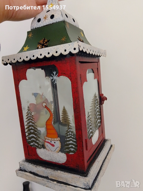 Метален фенер коледен, 30см, снимка 1