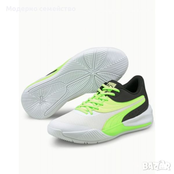 Маратонки puma triple basketball white green glare, снимка 1