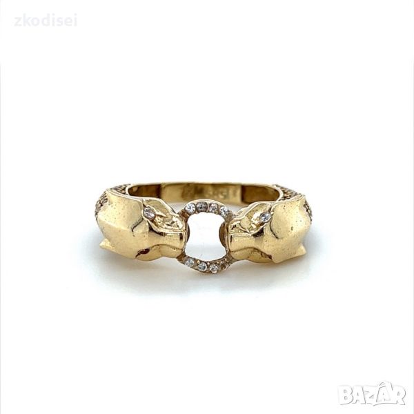 Златен дамски пръстен 3,56гр. размер:53 14кр. проба:585 модел:23538-1, снимка 1
