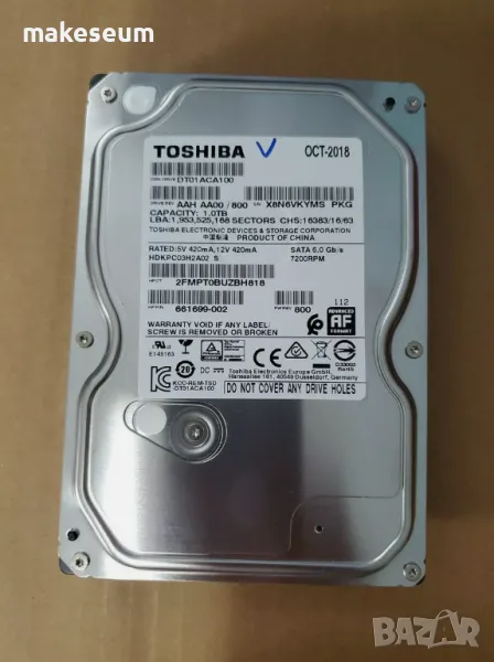 HDD 1TB Toshiba DT01ACA100 3.5" - 100%, снимка 1