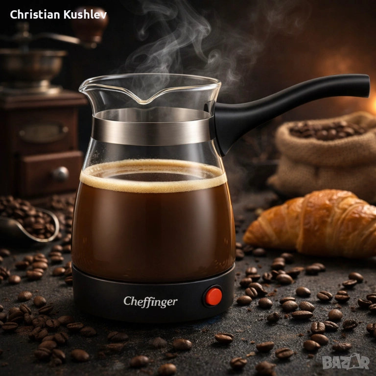 Кафеварка Cheffinger 0,5 л – стъклен съд, 650 W, бутон ON/OFF, снимка 1