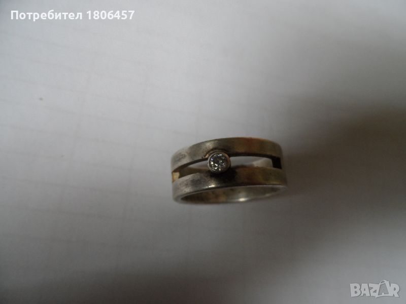 сребърен пръстен В, снимка 1