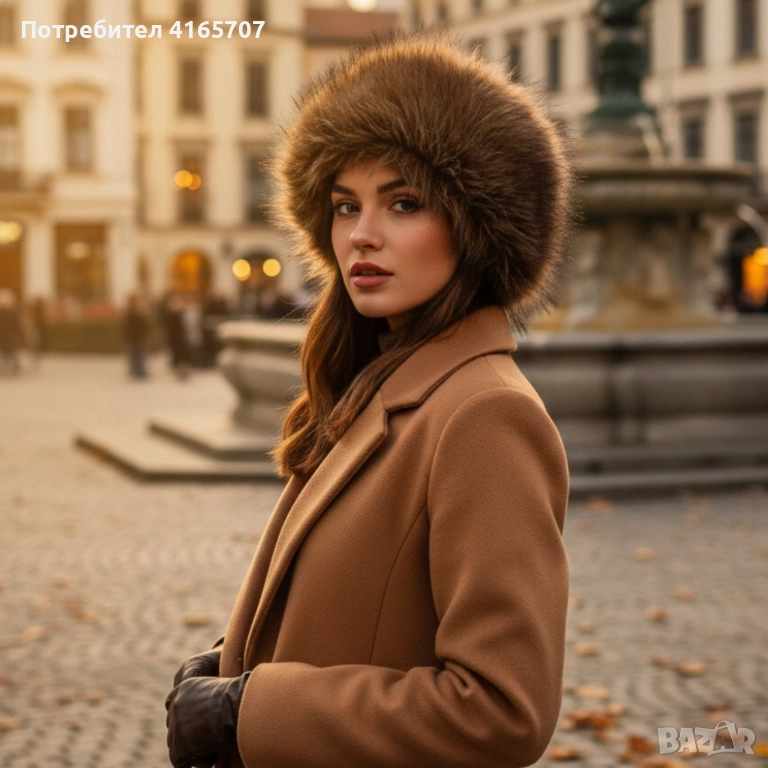 Дамска шапка с дълъг пухкав косъм – топлина и класа през зимата, снимка 1