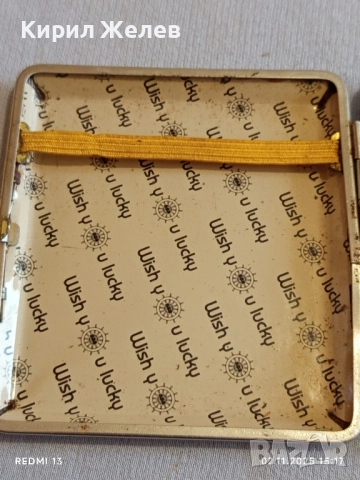 Винтидж метална табакера с кожа за КОЛЕКЦИЯ ДЕКОРАЦИЯ 49035, снимка 3 - Други ценни предмети - 52264176