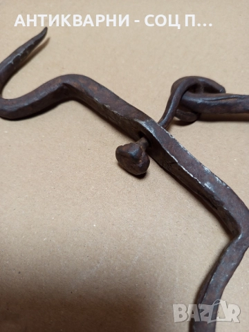 Соц Стар Ръчно Кован Ченгел За Дране На Животни. , снимка 6 - Антикварни и старинни предмети - 52346312