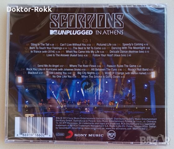 Scorpions – MTV Unplugged In Athens (2 CD) 2013, снимка 2 - CD дискове - 46554402