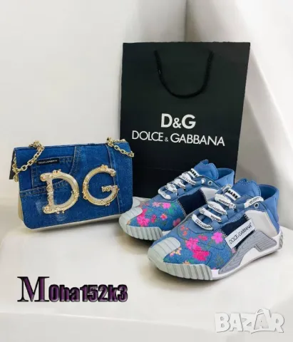 дамски комплект маратонки от естествен велур и чанта Dolce&Gabbana , снимка 7 - Чанти - 47572119