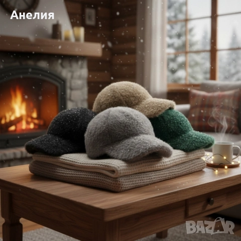 Топла дамска шапка с козирка