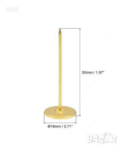 60 бр. 18 мм x 50 мм плоски декоративни тапицерски гвоздеи, мебелни пирони, златни, снимка 4 - Други стоки за дома - 53037334