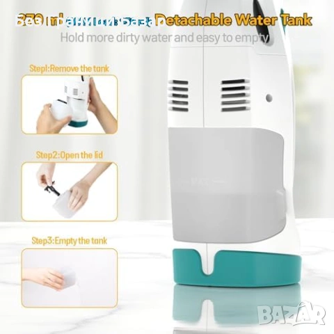 Нов Безжичен вакуум за стъкла огледала баня с 2 микрофибърни кърпи 270мл, снимка 5 - Други стоки за дома - 53813772