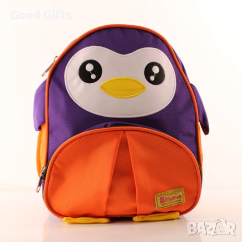 3D Детска раница Пингвин, Лилава/Оранжева, снимка 2 - Раници - 46362040