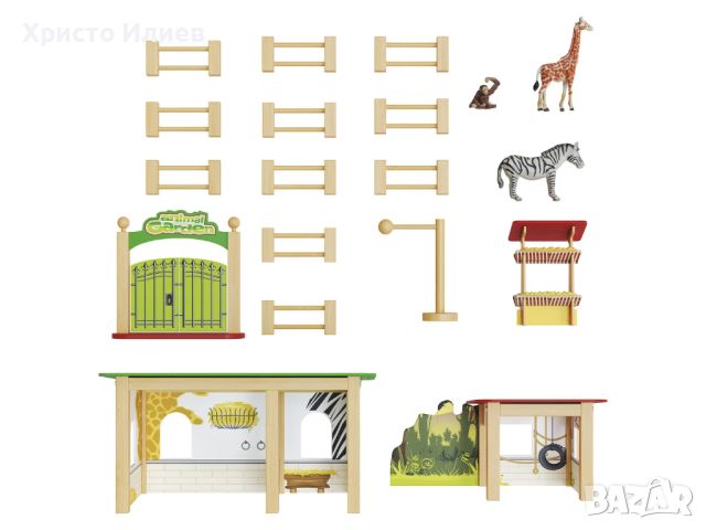 Голяма дървена зоогическа градина с животни Зоопарк Playtive, снимка 6 - Образователни игри - 45301896