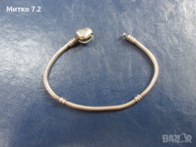 Сребърна гривна Пандора, снимка 5 - Гривни - 50481482