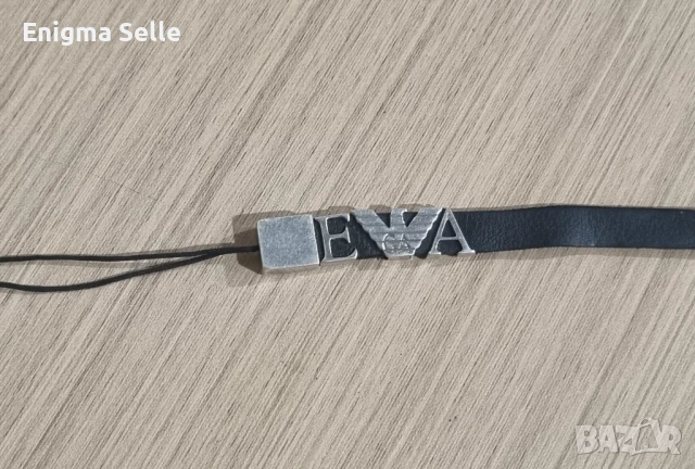 Кожена каишка със сребърен надпис 925 проба  Emporio Armani, снимка 4 - Гривни - 51370969