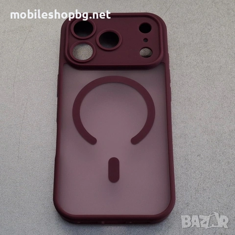 iPhone 17 Pro гръб MagSafe защита на камерите бордо, снимка 2 - Калъфи, кейсове - 53898402