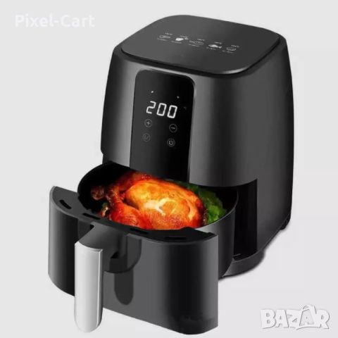 Air Fryer - Уред за здравословно готвене с горещ въздух , 1350 W, 7л, Тъч скрийн управление, снимка 3 - Фритюрници - 46470121