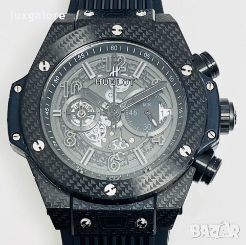 Мъжки часовник Hublot Big Bang Unico Black с кварцов механизъм, снимка 2 - Мъжки - 45418271