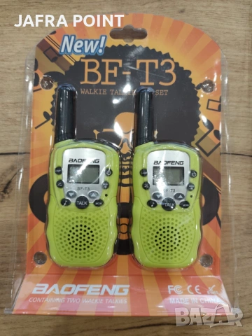 Детска Радиостанция Уоки-Токи Baofeng BF-T3 | Комплект от 2 Броя с Фенер и 3 км Обхват, снимка 6 - Електрически играчки - 53638840
