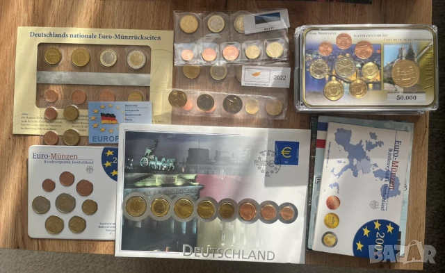 Различни евро сетове - от 1 цент до 2 евро, UNC