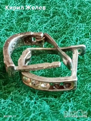 Елегантни сребърни обеци с инкростация на Цирконий ръчна изработка 52669, снимка 6 - Обеци - 53069110