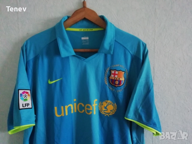 Barcelona Ronaldinho 2007 2008 Away Nike оригинална тениска фланелка Барселона Роналдиньо екип 2XL, снимка 4 - Тениски - 52883142