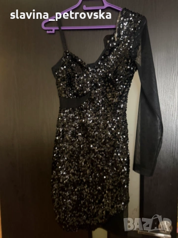 Елегантна секси рокля с пайети, снимка 6 - Рокли - 54255180