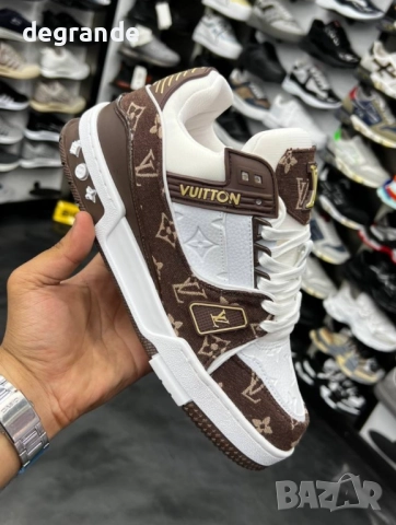 Нов модел Сникърси Louis Vuitton Цвят- Бяло и Кафяво, снимка 2 - Маратонки - 51629609