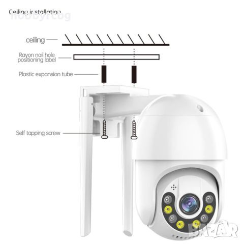 Безжична PTZ WIFI охранителна камера 5MP за видеонаблюдение, снимка 8 - HD камери - 46394403