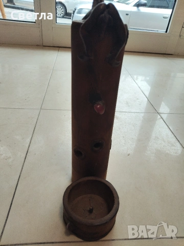 Дървен свещник, снимка 8 - Антикварни и старинни предмети - 53241174