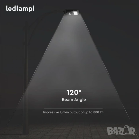 Соларнo LED Улично Тяло ST80 Сензор Студено Бяла Светлина, снимка 7 - Соларни лампи - 49222663