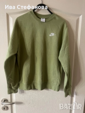 Спортна страхотна  ватирана памук памучна  зелена блуза Nike nike 100% оригинал