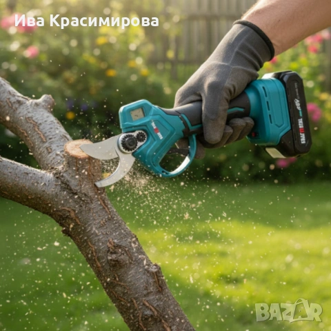 Комплект акумолаторна ножица KraftRoyal  с 2 батери и куфар - мощно и прецизно рязане., снимка 4 - Градински инструменти - 53399809