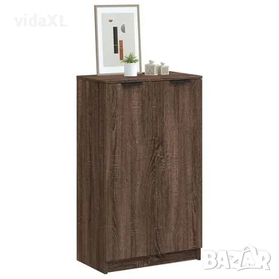 vidaXL Шкаф за обувки, кафяв дъб, 59x35x100 см, инженерно дърво(SKU:817110), снимка 4 - Шкафове - 48838158