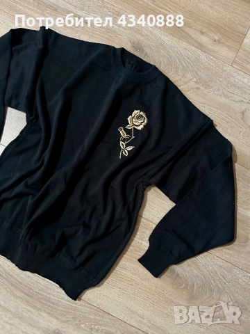 Черен пуловер, снимка 3 - Блузи с дълъг ръкав и пуловери - 51824024