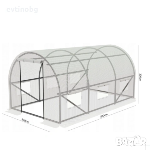Компактна бяла оранжерия - професионална защита и идеални условия за вашите култури - 3 х 2 х 2м нов, снимка 6 - Оранжерии - 53821664