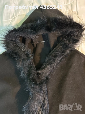 Масло черно пончо/ мантия с качулка, правено в Италия, снимка 4 - Палта, манта - 52576982